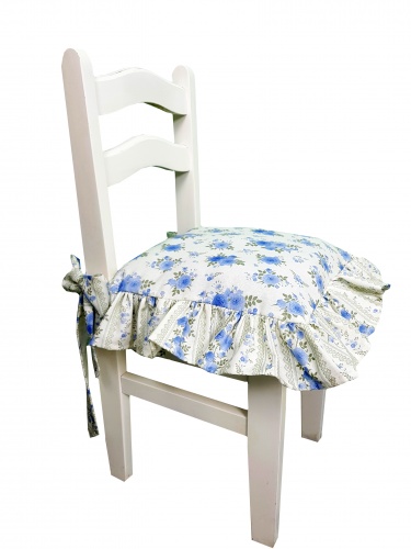 Zakostyl poszewka  na krzesło vintage shabby niebieskie róże2