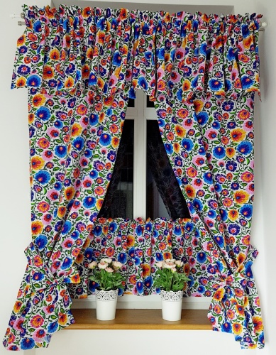 ZAKOSTYL ZESTAW ZASŁON+LAMBREKIN+ZAZDROSTKA  FOLK ŁOWICZ