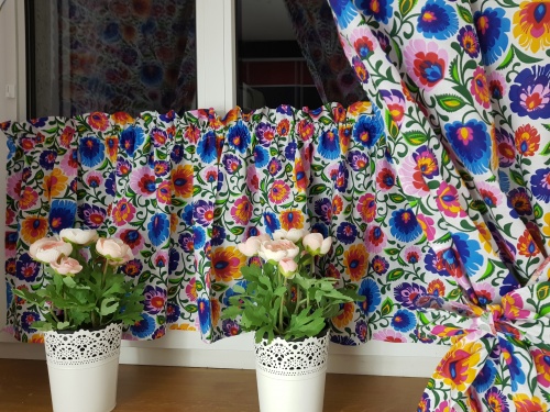 ZAKOSTYL ZESTAW ZASŁON+LAMBREKIN+ZAZDROSTKA  FOLK ŁOWICZ