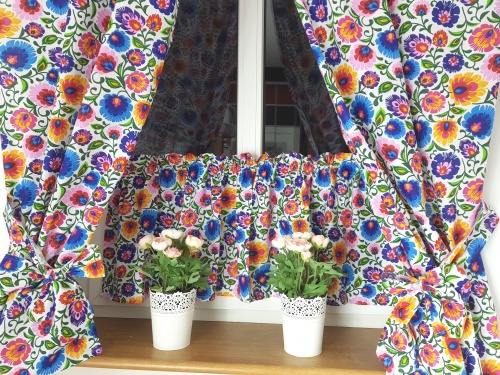 Zakostyl zestaw zasłon+zazdrostka folk łowicz