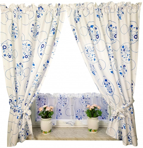 Zakostyl zasłony + zazdrostka folk serwetki