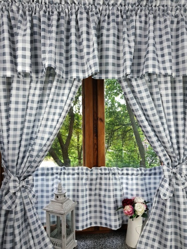 ZAKOSTYL KOMPLET SZARA KRATKA