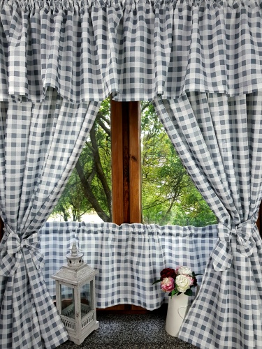 ZAKOSTYL KOMPLET SZARA KRATKA