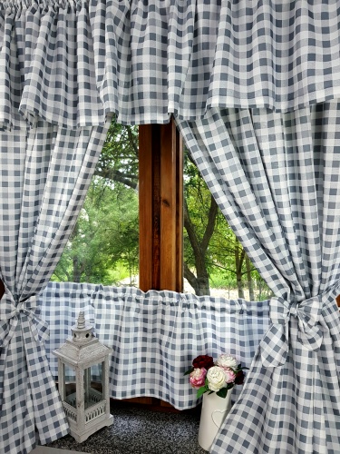 ZAKOSTYL KOMPLET SZARA KRATKA