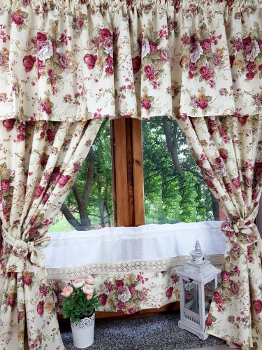 ZAKOSTYL KOMPLET ANGIELSKIE RÓŻE NA KREMIE