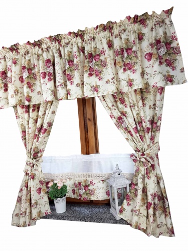 ZAKOSTYL KOMPLET ANGIELSKIE RÓŻE NA KREMIE