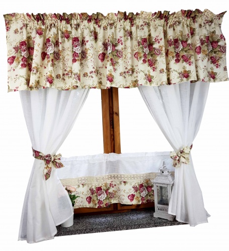 Zakostyl komplet angielskie róże na kremie LEN