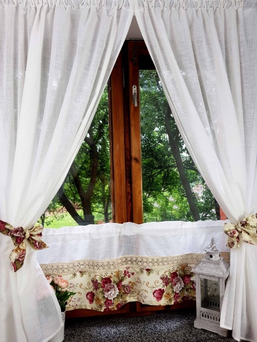 ZAKOSTYL ZASŁONY + ZAZDROSTKA ANGIELSKIE RÓŻE LEN