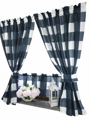 Zakostyl zasłony + zazdrostka duża kratka2