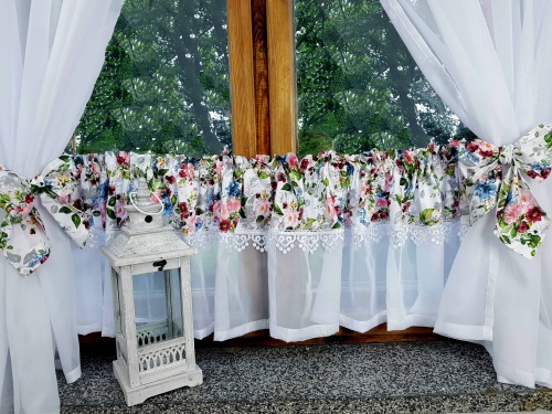 ZAKOSTYL ZASŁONY + ZAZDROSTKA RÓŻE GIPIURA WOAL