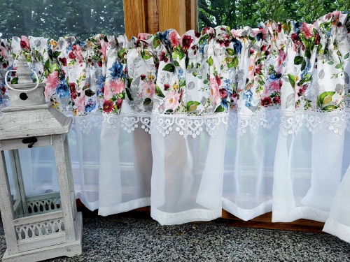 ZAKOSTYL ZASŁONY + ZAZDROSTKA RÓŻE GIPIURA WOAL