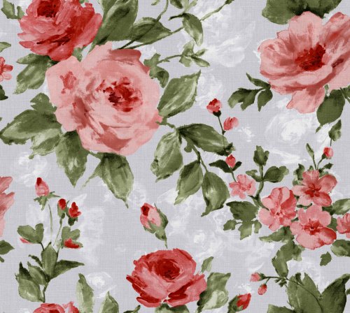 BIEŻNIK OBRUS RÓŻE NA SZARO MIĘTOWYM TLE