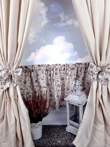 ZAKOSTYL ZASŁONY KREM + ZAZDROSTKA VINTAGE SHABBY 9