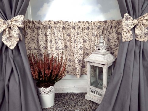 ZAKOSTYL ZASŁONY SZARE + ZAZDROSTKA VINTAGE RÓŻA