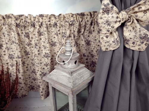 ZAKOSTYL ZASŁONY SZARE + ZAZDROSTKA VINTAGE RÓŻA