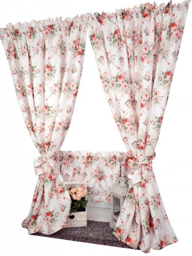 ZAKOSTYL ZASŁONY + ZAZDROSTKA RÓŻE RÓŻOWE