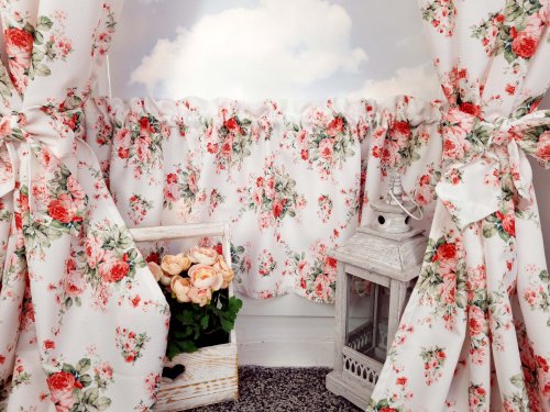 ZAKOSTYL ZASŁONY + ZAZDROSTKA RÓŻE RÓŻOWE