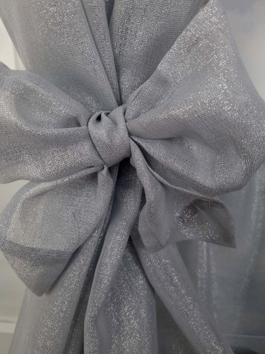  KOMPLET DO KUCHNI ZASŁONY+ZAZDROSTKA SABLE LEN SREBRO