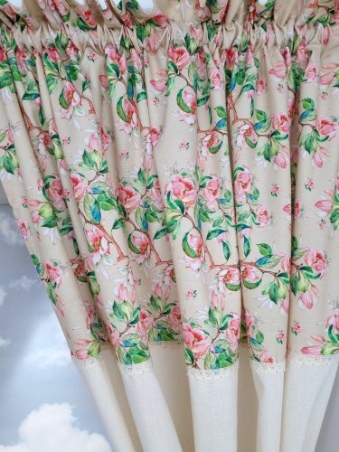 ZAKOSTYL ZASŁONY + ZAZDROSTKA JABŁONIE ECRU SHABBY