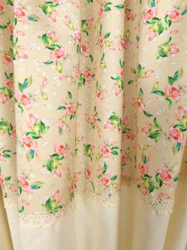 ZAKOSTYL ZASŁONY + ZAZDROSTKA KWIATY ECRU SHABBY