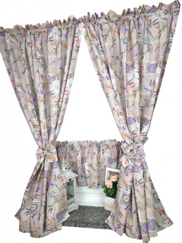 Zakostyl zasłony + zazdrostka lawenda vintage2