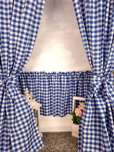 Zakostyl zasłony + zazdrostka kratka obustronna