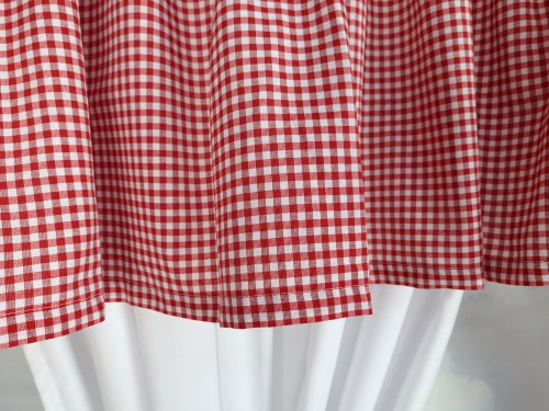 ZAKOSTYL KOMPLET CZERWONA KRATA BIAŁA KORONKA