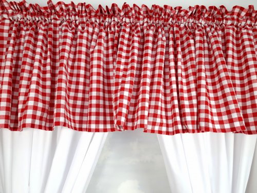 ZAKOSTYL KOMPLET CZERWONA KRATA BIAŁA