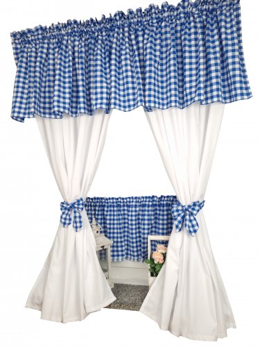 Zakostyl komplet niebieska krata biała