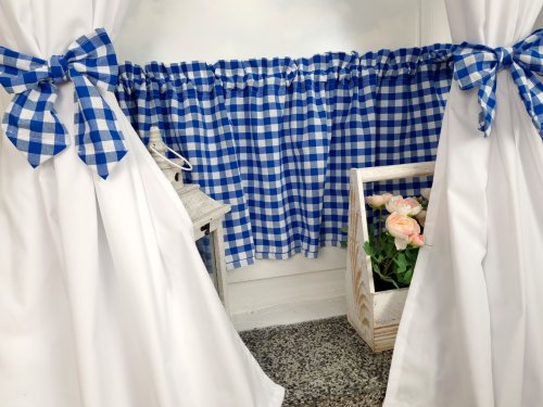  ZAKOSTYL KOMPLET NIEBIESKA KRATA BIAŁA