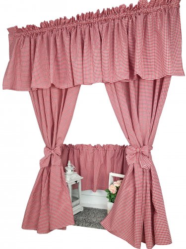 Zakostyl komplet czerwona kratka vichy obustronna