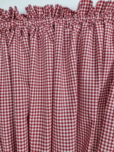 ZAKOSTYL ZASŁONY + ZAZDROSTKA KRATKA VICHY OBUSTRONNA  KORONKA CZ