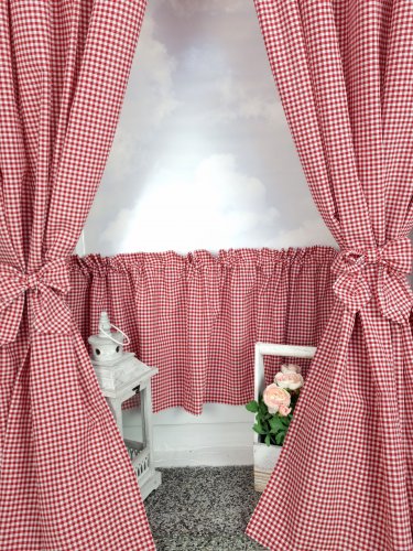 Zakostyl zasłony + zazdrostka kratka vichy obustronna cz