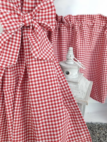 ZAKOSTYL KOMPLET CZERWONA KRATKA VICHY OBUSTRONNA