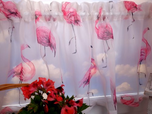 ZAKOSTYL ZASŁONY + ZAZDROSTKA FLAMINGI WOAL