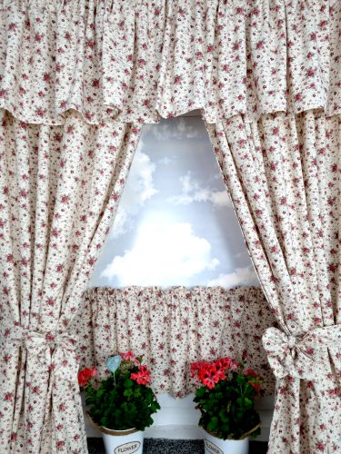 ZAKOSTYL KOMPLET KREM MAŁE RÓŻE PROWANSJA