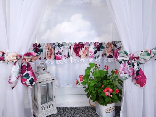 ZAKOSTYL ZASŁONY + ZAZDROSTKA RÓŻE GIPIURA WOAL3