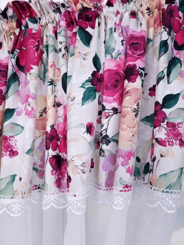 ZAKOSTYL ZASŁONY + ZAZDROSTKA RÓŻE GIPIURA WOAL3