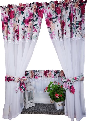 ZAKOSTYL ZASŁONY + ZAZDROSTKA RÓŻE GIPIURA WOAL3