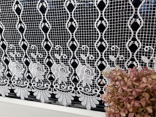 ZAZDROSTKA GIPIURA HAFT KLASYK RÓŻE  (cena za 0,50mb)