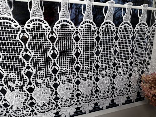 ZAZDROSTKA GIPIURA HAFT KLASYK RÓŻE  (cena za 0,50mb)