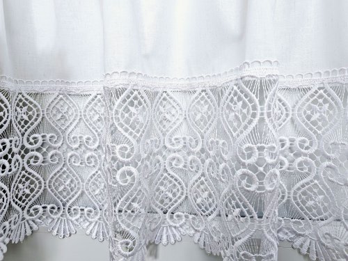 ZESTAW ZASŁON+ZAZDROSTKA GIPIURA SHABBY CHIC