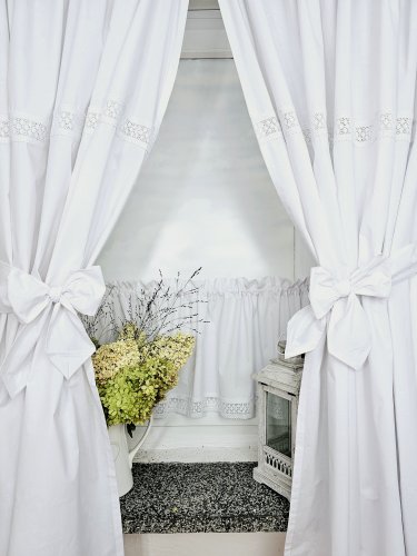 ZESTAW ZASŁON+ZAZDROSTKA  SHABBY CHIC