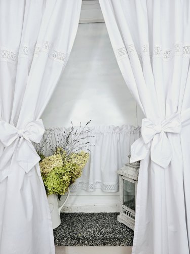 ZESTAW ZASŁON+ZAZDROSTKA  SHABBY CHIC