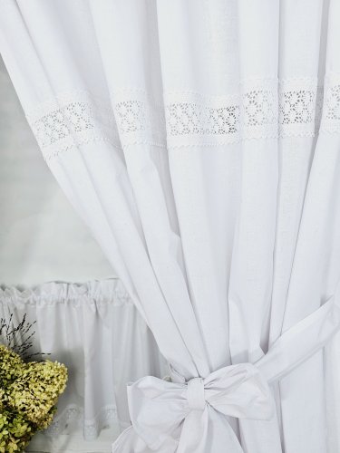 ZESTAW ZASŁON+ZAZDROSTKA  SHABBY CHIC