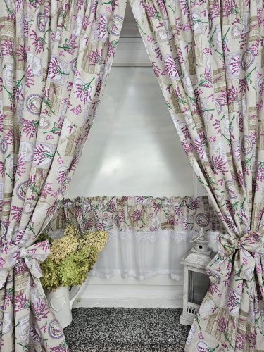 ZAKOSTYL ZASŁONY + ZAZDROSTKA LAWENDA PROWANSJA