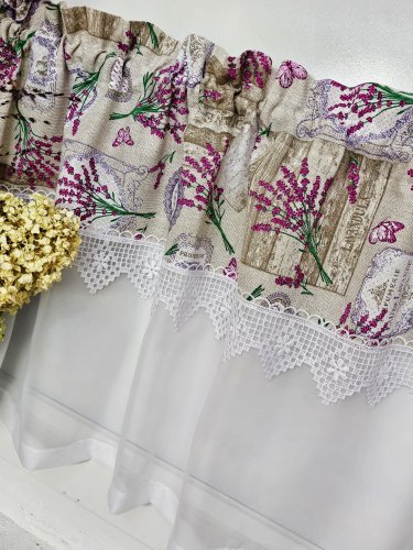 ZAKOSTYL ZASŁONY + ZAZDROSTKA LAWENDA PROWANSJA