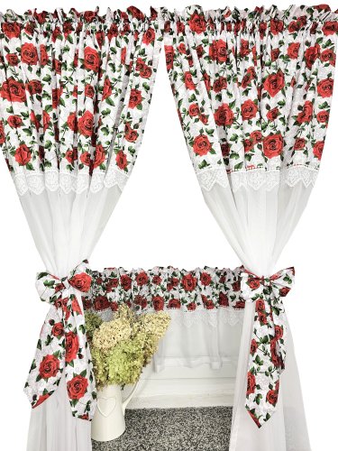 ZAKOSTYL ZASŁONY + ZAZDROSTKA RÓŻE GIPIURA WOAL4