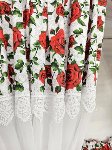 ZAKOSTYL ZASŁONY + ZAZDROSTKA RÓŻE GIPIURA WOAL4