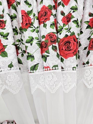 ZAKOSTYL ZASŁONY + ZAZDROSTKA RÓŻE GIPIURA WOAL4